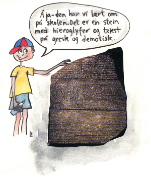 Marius ved Rosetta steinen.